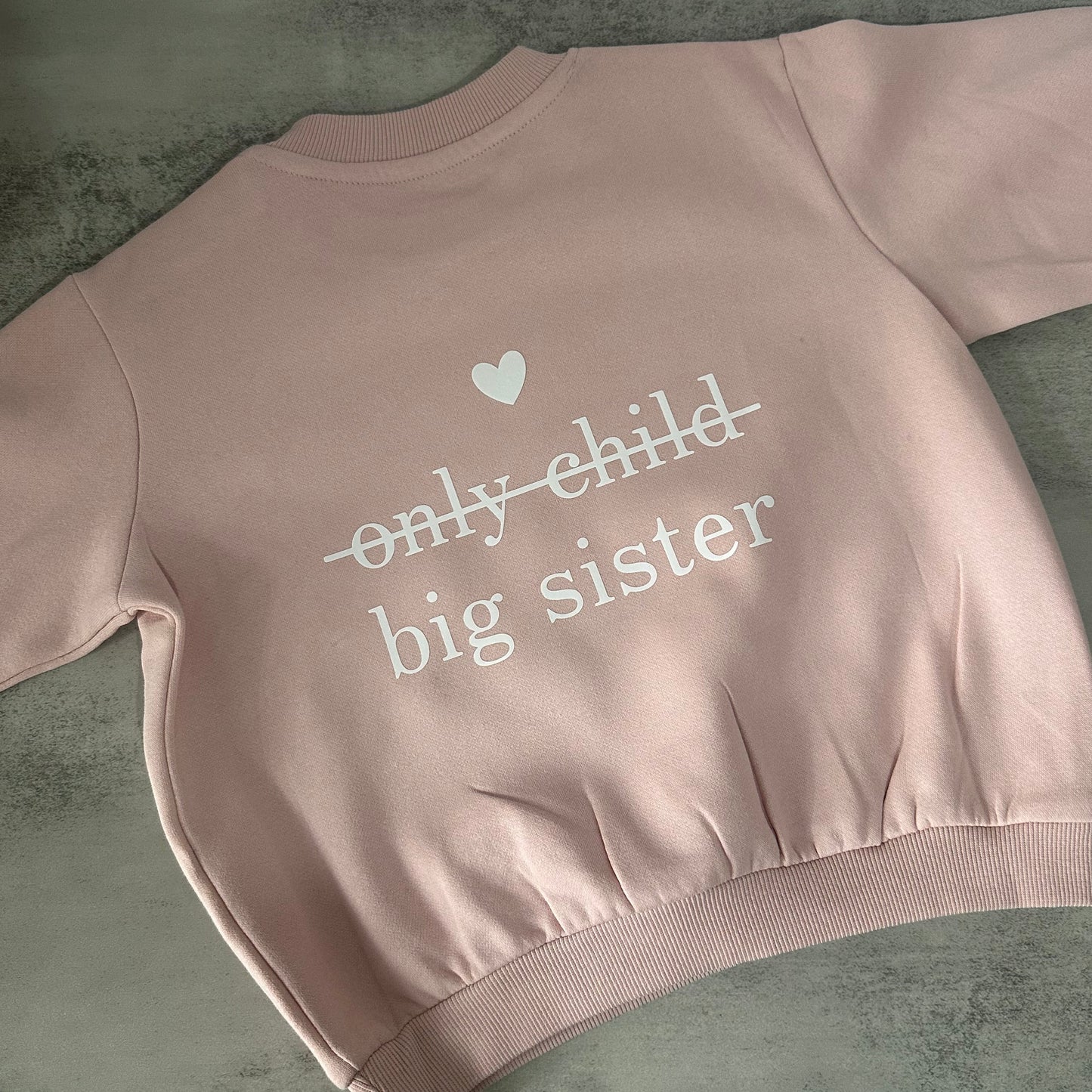 Double-Sided Big Sister Reveal jumper | size 1 | light pink (SALE)