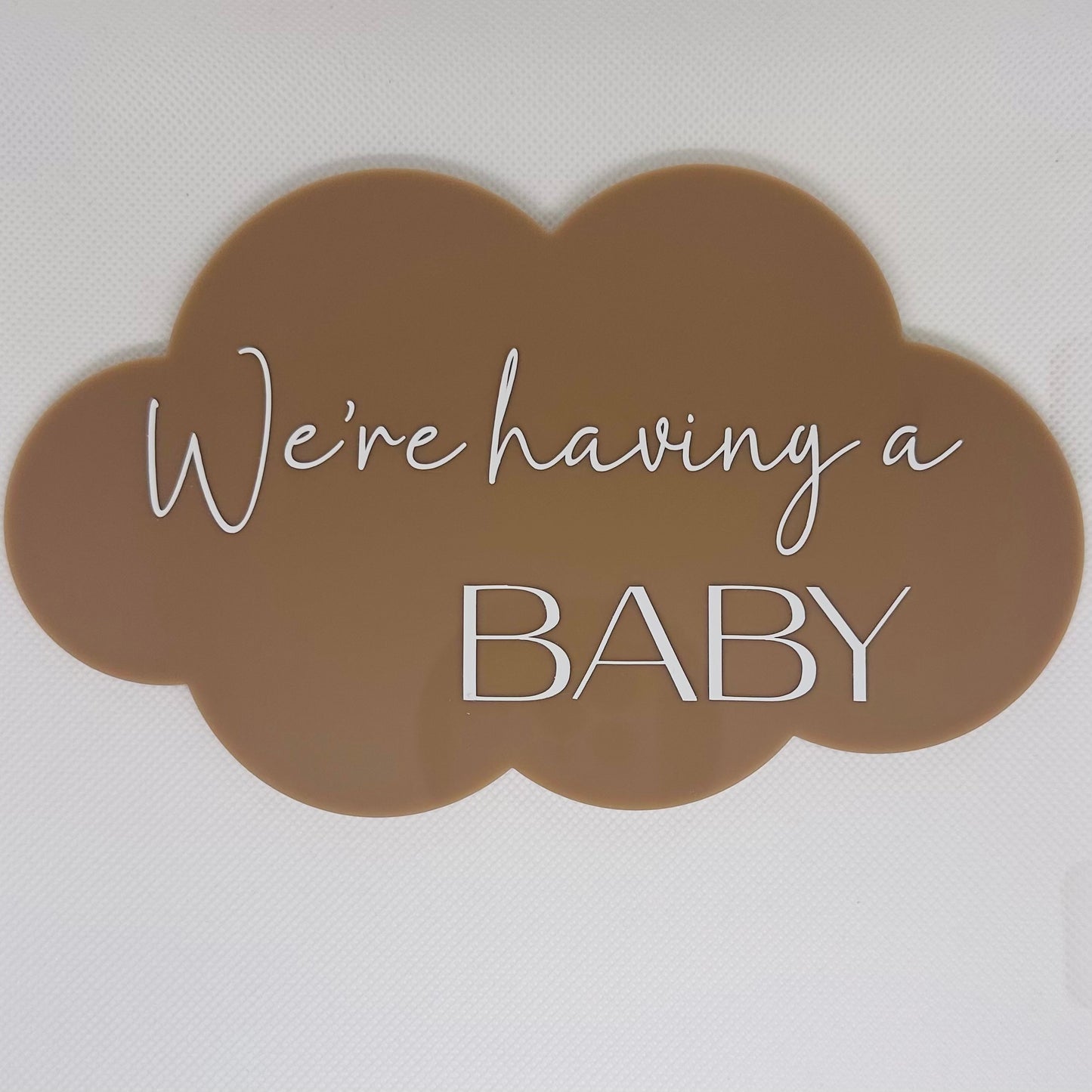 We're Having A Baby! Cloud-Shaped Pregnancy Announcement - Coffee (SALE)