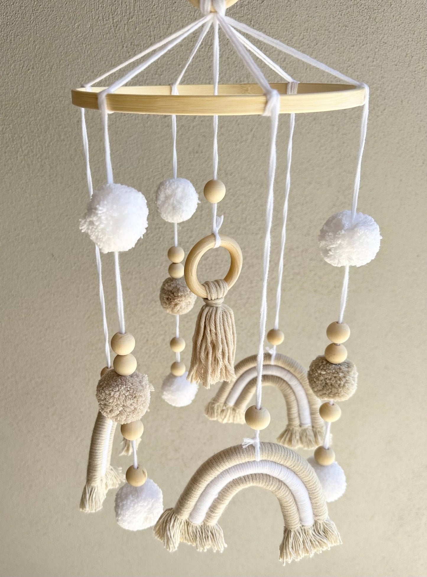 Neutral Toned Rainbow Boho | Baby Mobile