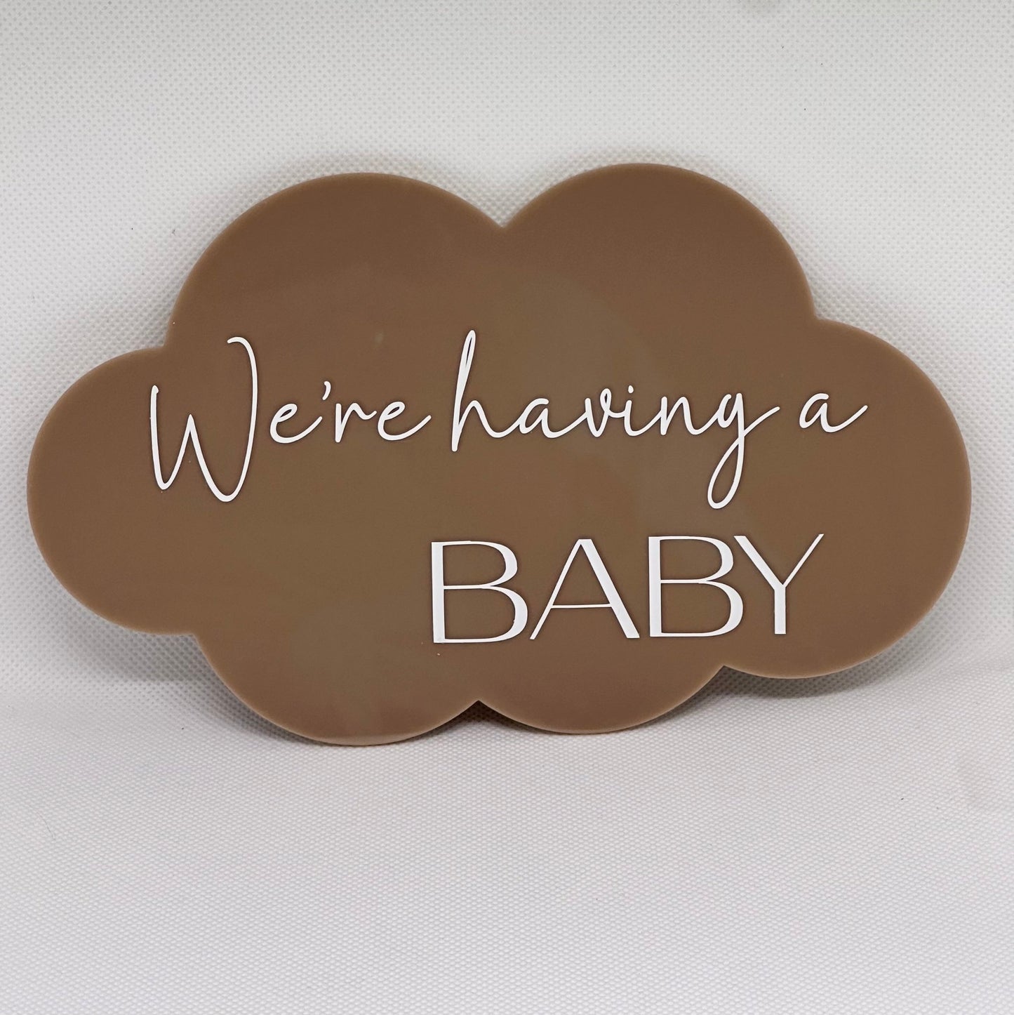 We're Having A Baby! Cloud-Shaped Pregnancy Announcement - Coffee (SALE)