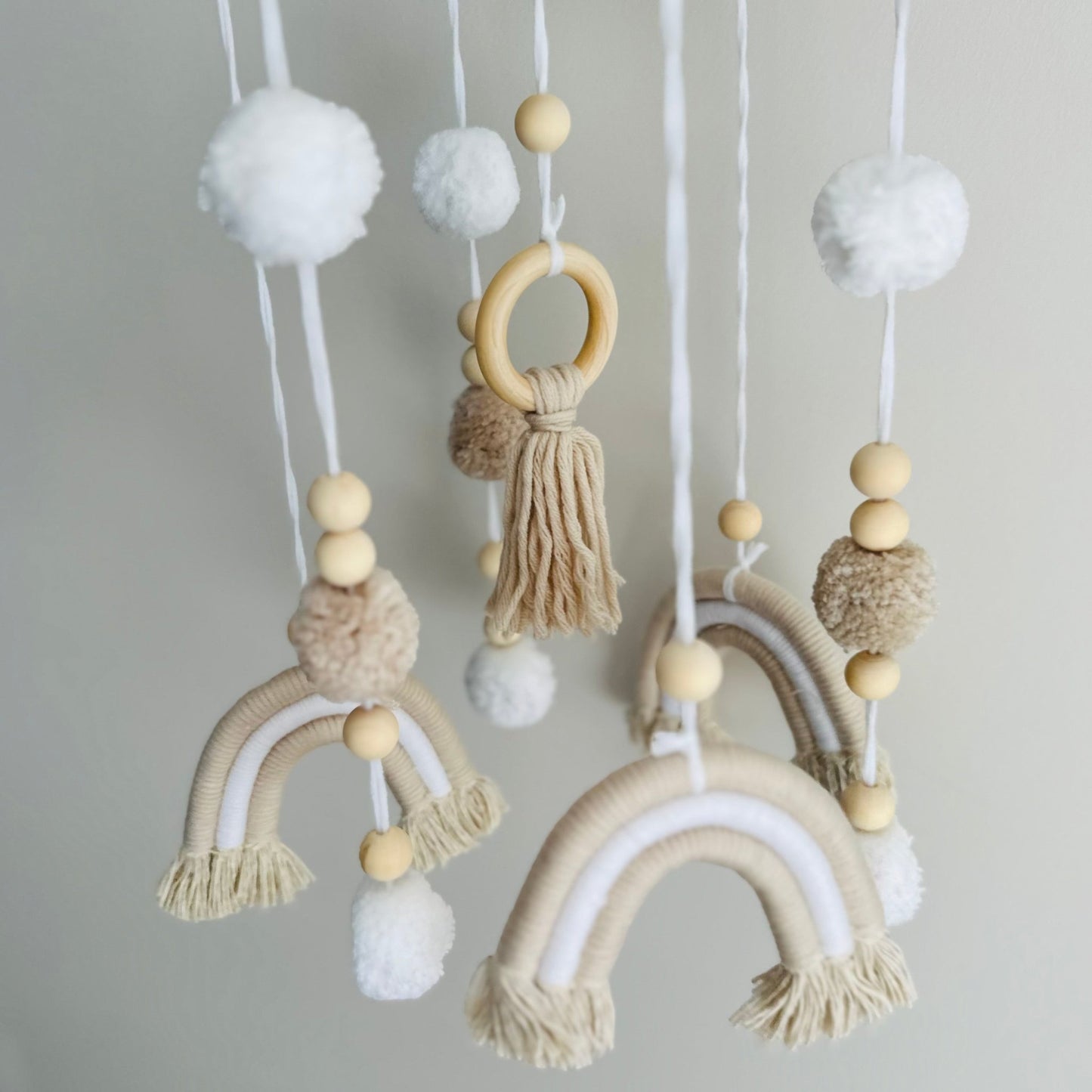 Neutral Toned Rainbow Boho | Baby Mobile