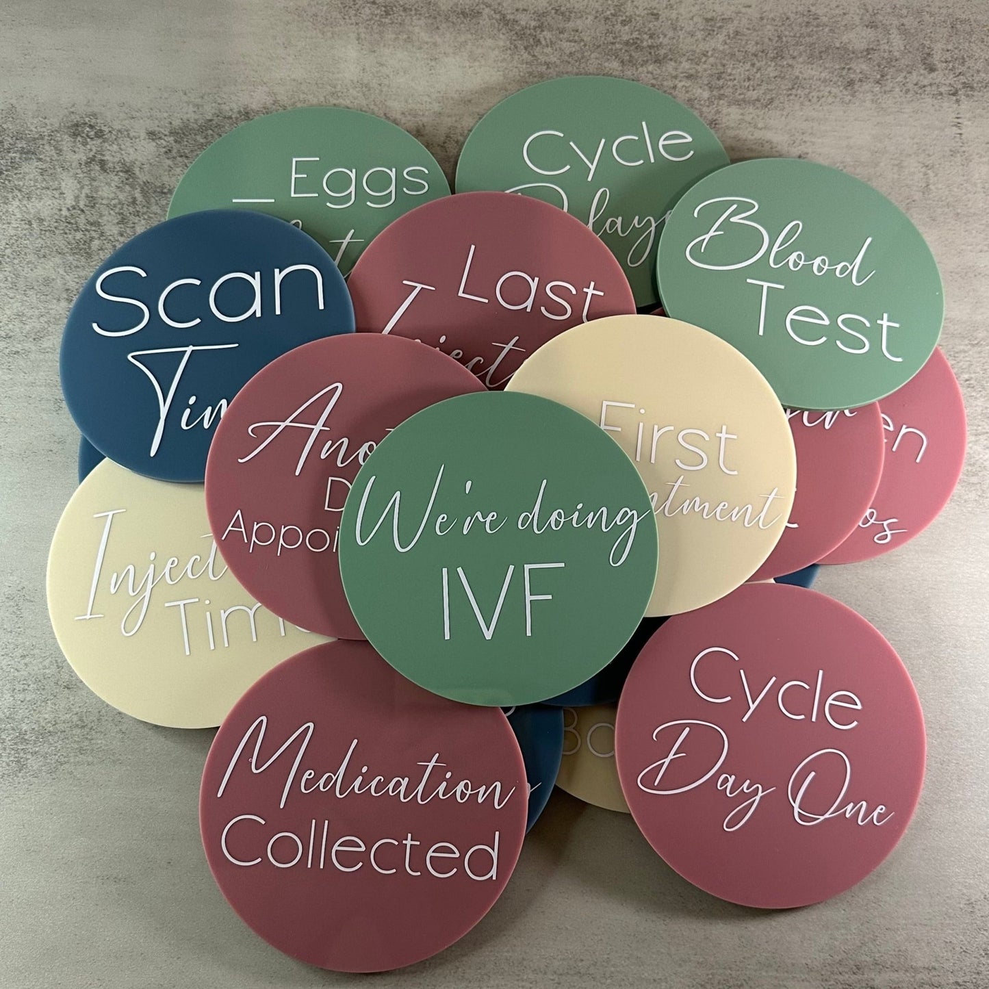 IVF Acrylic Milestone Discs - set of 24 large discs