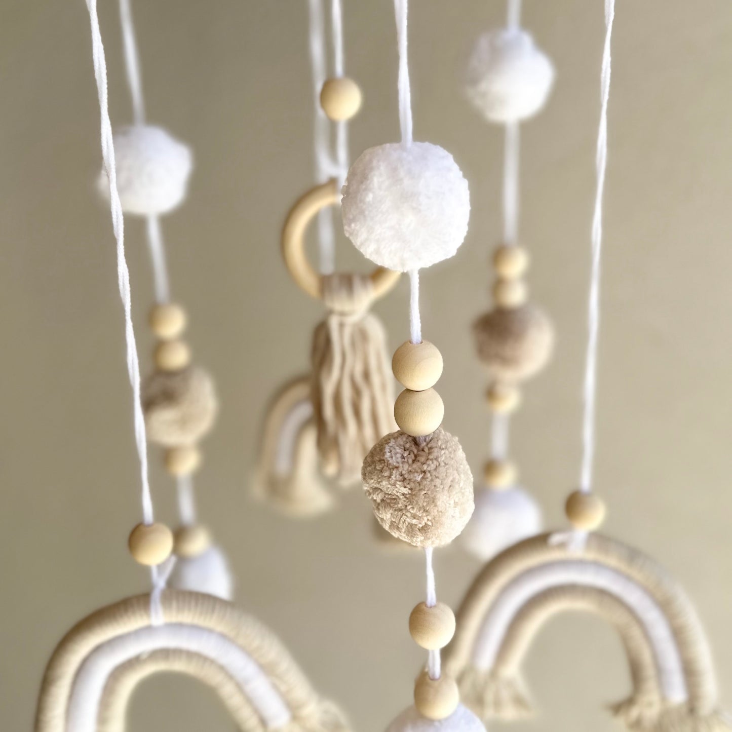 Neutral Toned Rainbow Boho | Baby Mobile