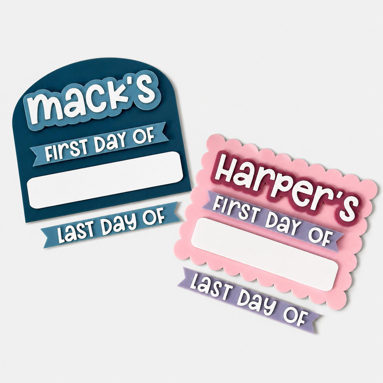 Mini Acrylic School Board | Scallop Rectangle