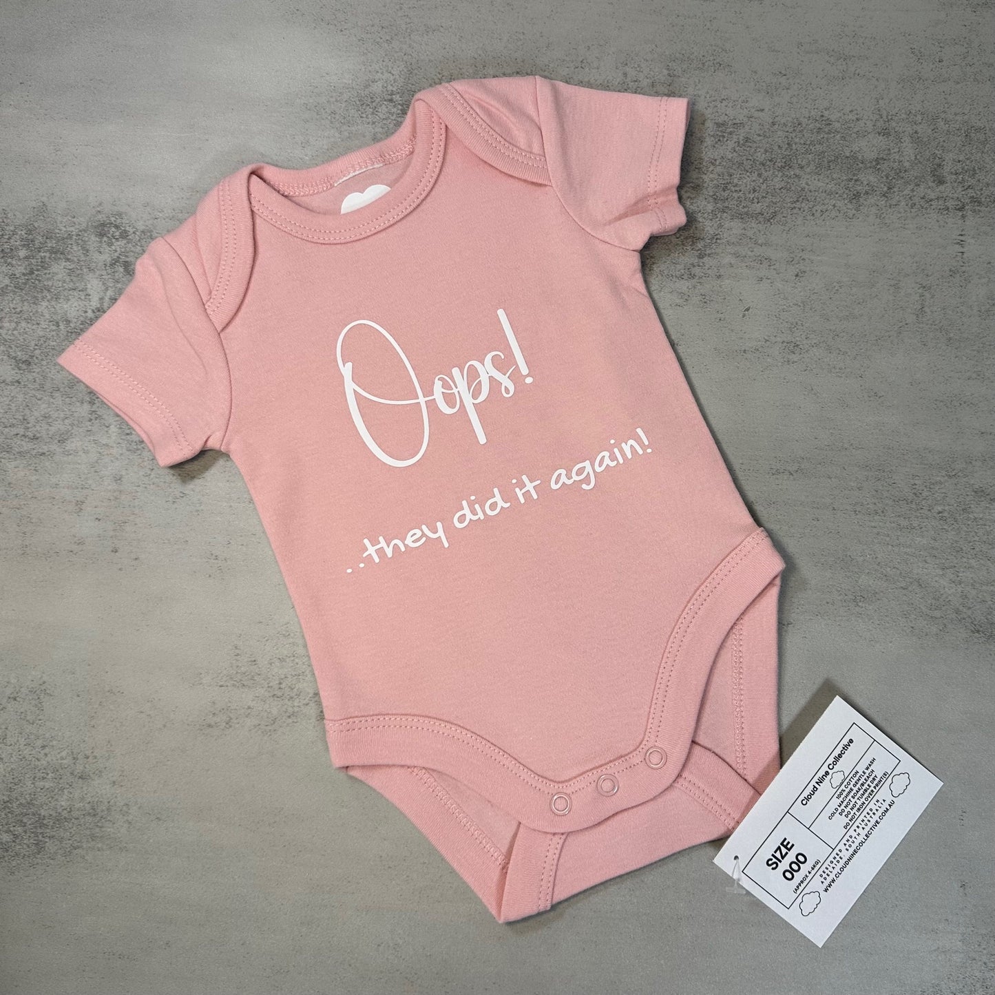 Oops! They Did It Again | Baby Onesie | Size 00000 & 000 (SALE)