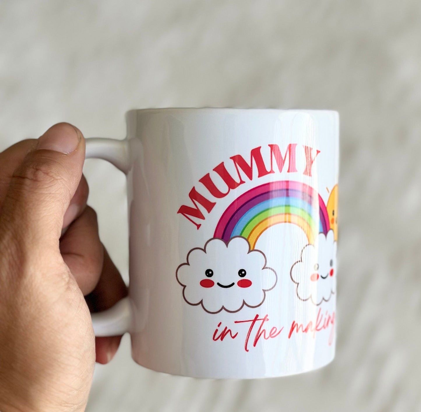 Mummy in The Making 11oz ceramic mug, fertility journey gift, infertility gift, IVF gift, rainbow mug, pregnancy gift, mama in the making