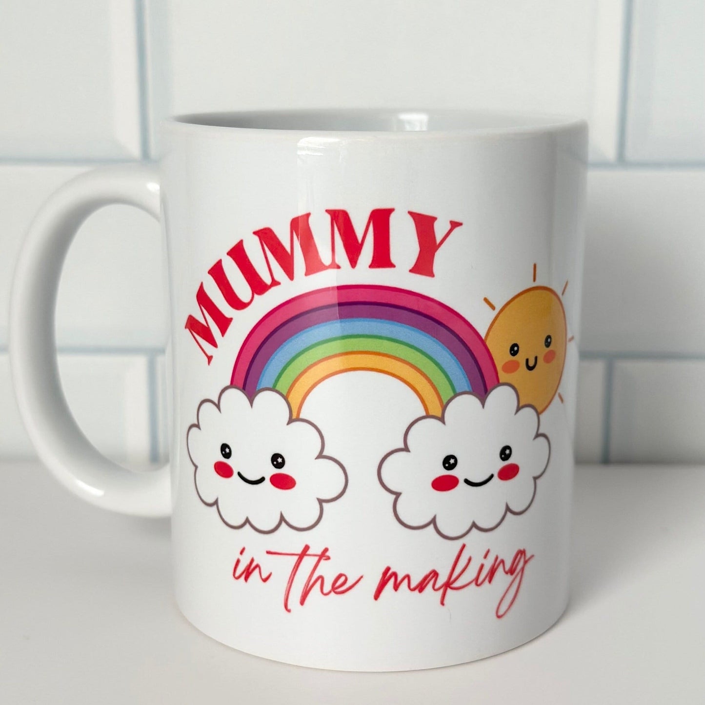 Mummy in The Making 11oz ceramic mug, fertility journey gift, infertility gift, IVF gift, rainbow mug, pregnancy gift, mama in the making
