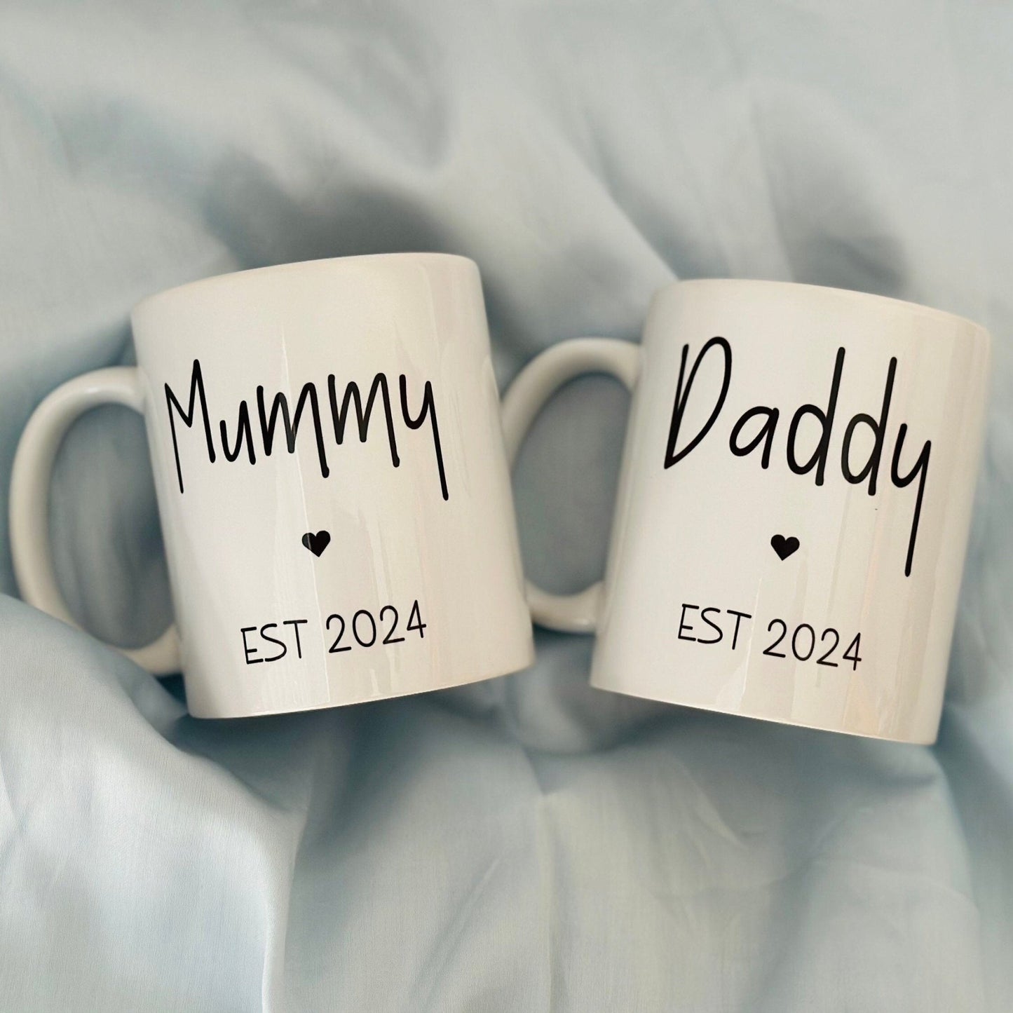 Mummy and Daddy matching mug set, gift for new parents, gift for mum, gift for dad, mug for mom & dad 11oz, pregnancy gift, baby shower gift