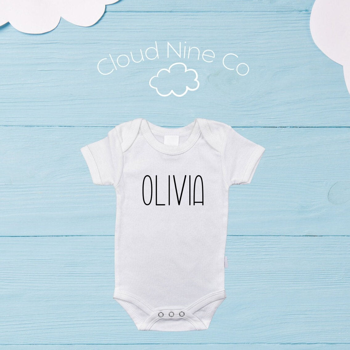 Custom name onesie, baby name announcement, simple personalised newborn reveal romper, baby shower gift, coming home outfit, gender neutral