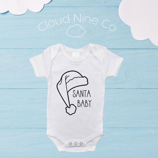 Santa Baby Christmas bodysuit, custom xmas pregnancy reveal, cute first christmas outfit, Santa Baby holiday outfit, babys 1st xmas keepsake