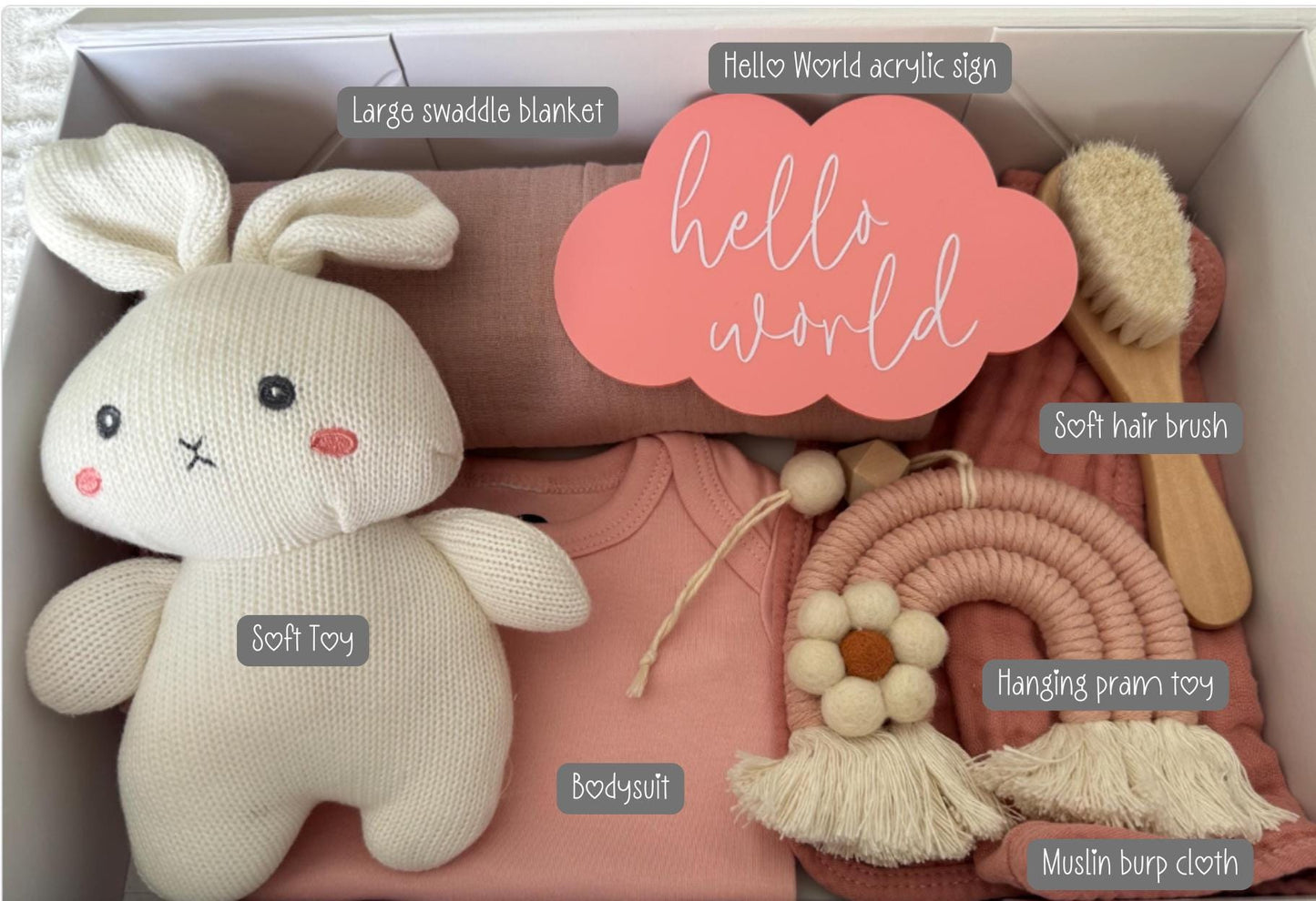 Newborn Baby Girl Gift Box, Baby Hamper, New Baby Pink Gift Set, Baby Shower Gift Idea, Welcome Home Newborn Box, Gift Basket Keepsake