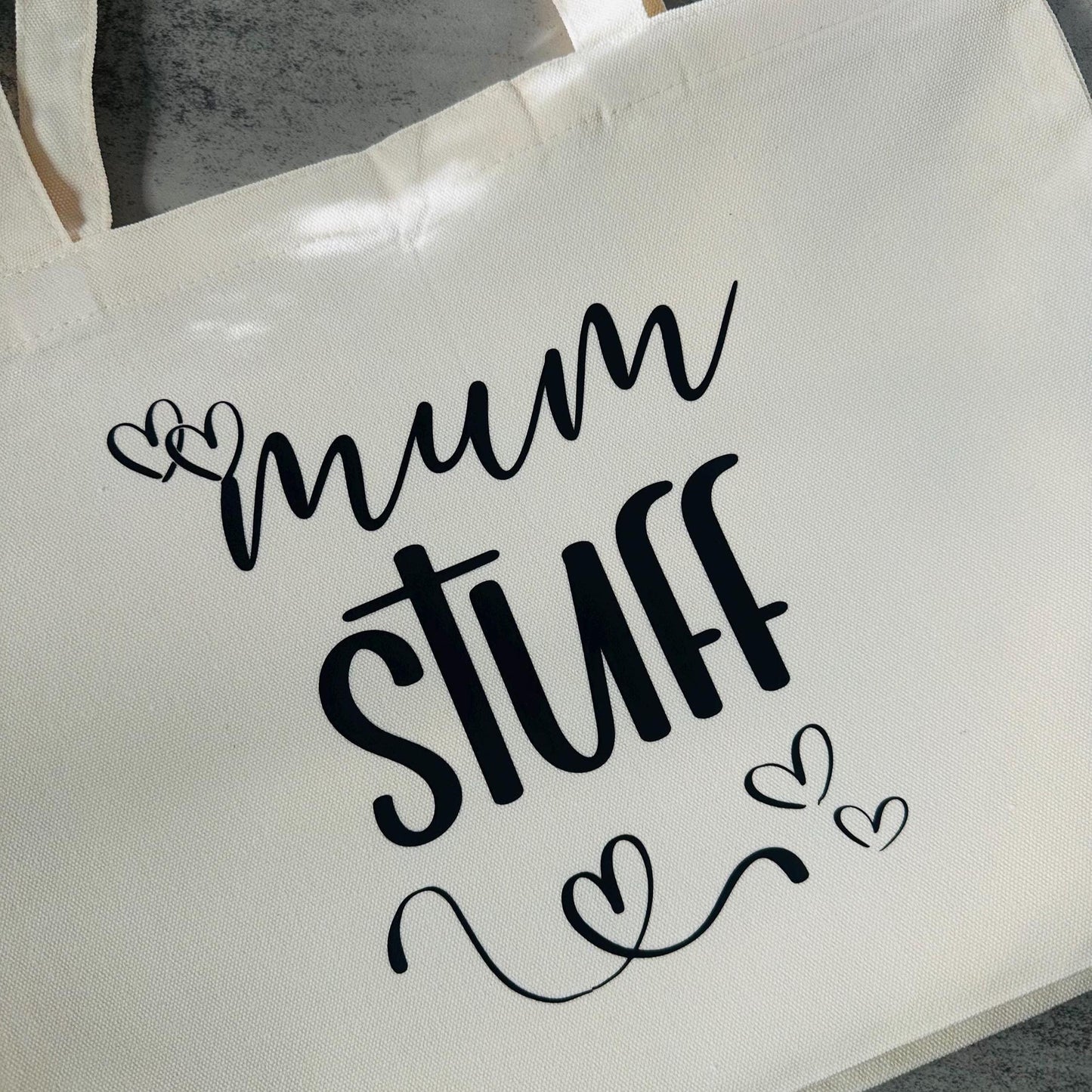 Mum Stuff canvas tote bag, Mum shopping bag, Mama tote bag, practical gift for mums, baby shower gift, gift for mom, reusable mummy gift bag