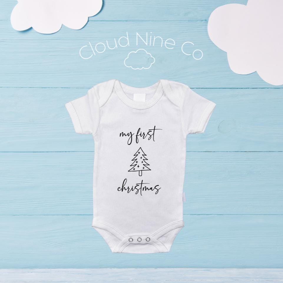 My First Christmas Bodysuit, 2025 Newborn 1st Xmas Outfit, Festive Photo Prop, Custom Baby Reveal Romper, Baby Shower Gift