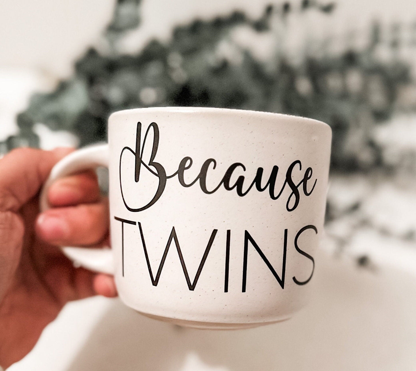 Because Twins... large mug for twin mum gift coffee mug funny gift for new mum gift for twin parents xmas gift tired mama christmas present