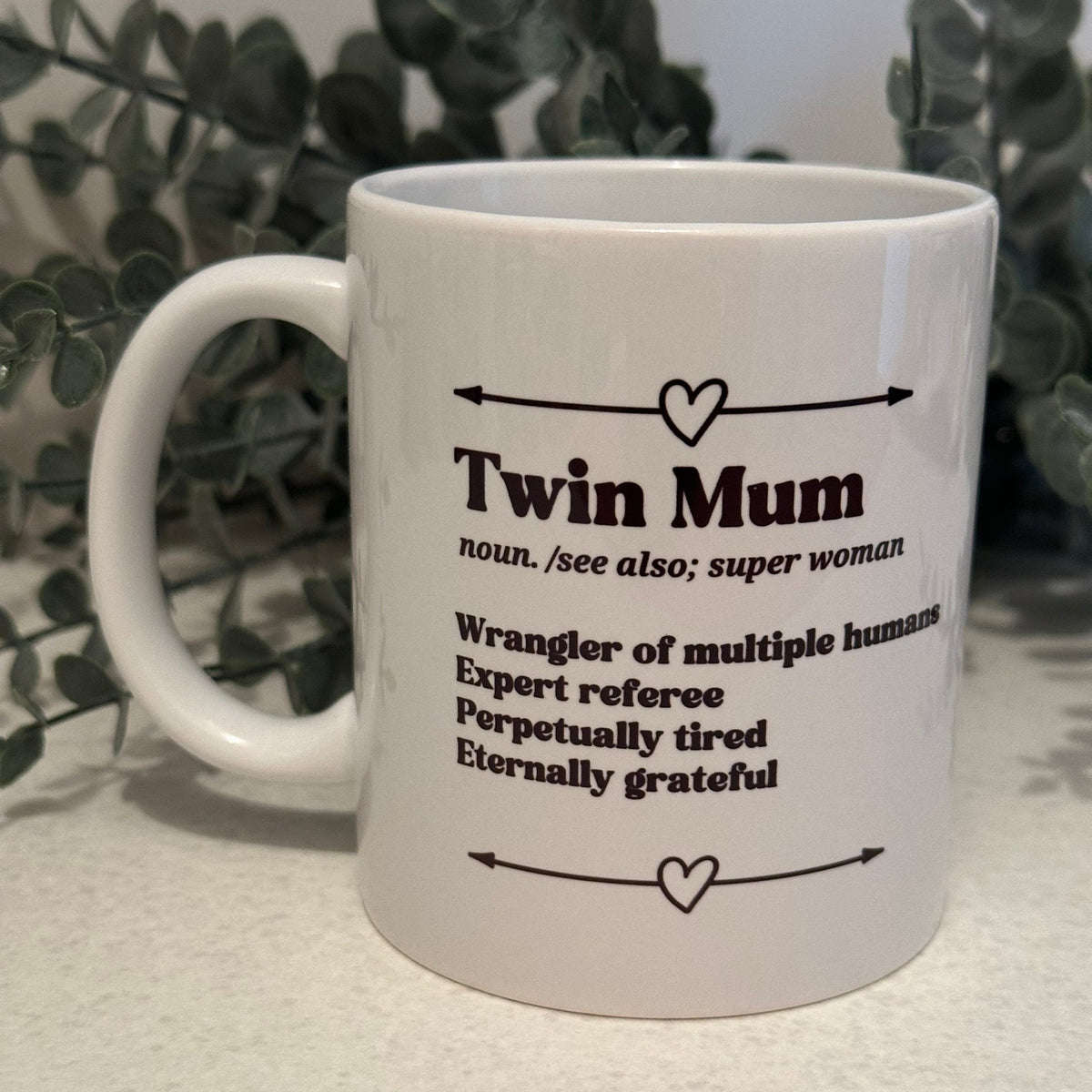 Twin Mum mug dictionary meaning, definition coffee mug for twin mom, funny gift for new twin parents, twin parents gift, tired mama club