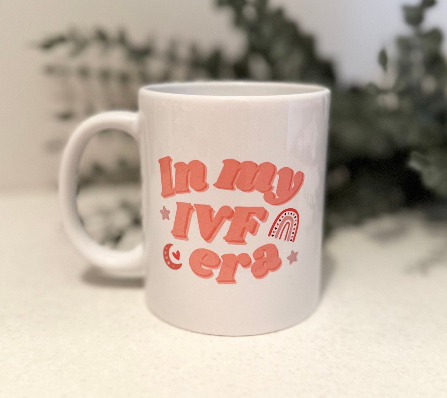 In My IVF Era mug, ceramic 11oz retro-looking mug, fertility journey gift, infertility gift, IVF gift, rainbow mug, gift for friends