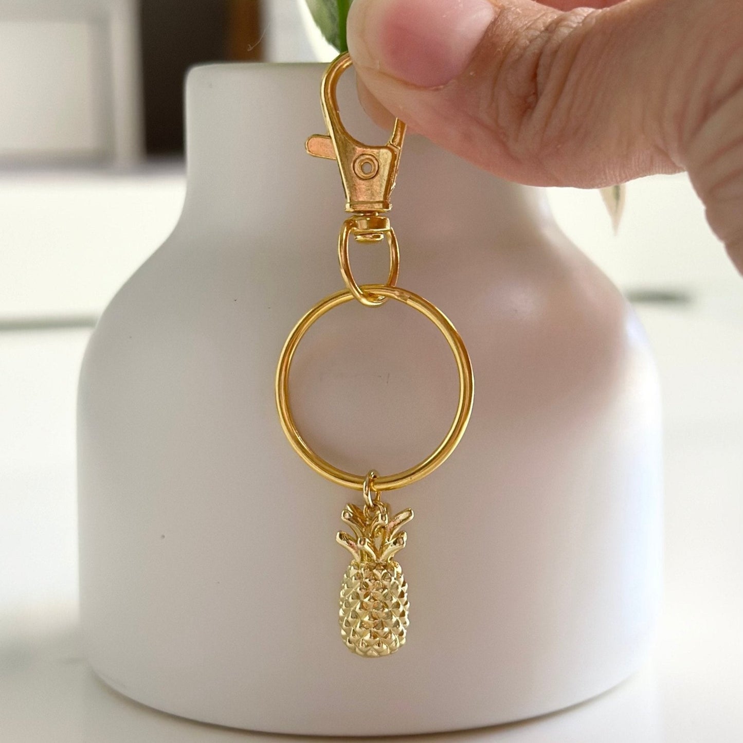 Gold IVF pineapple charm keyring, fertility pineapple charm, IVF keepsake gift, infertility gift, fertility treatment gift,fertility journey