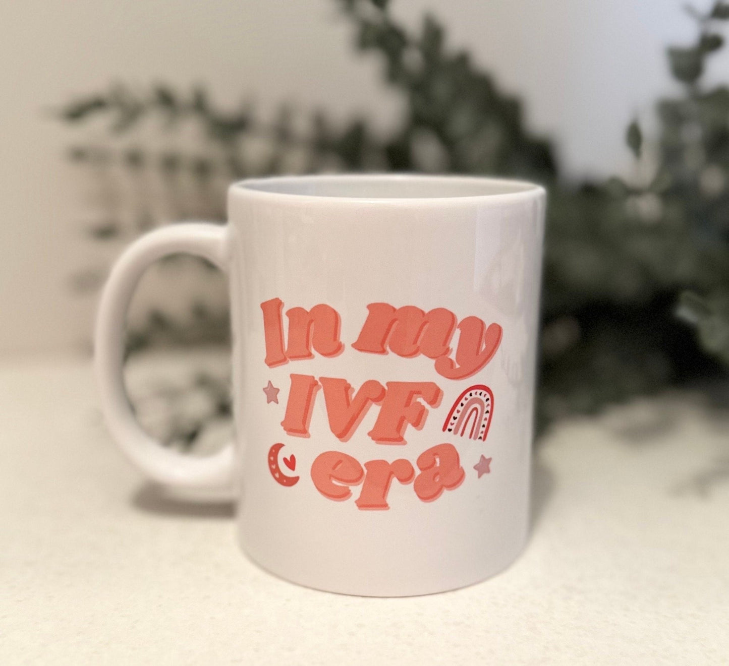 In My IVF Era mug, ceramic 11oz retro-looking mug, fertility journey gift, infertility gift, IVF gift, rainbow mug, gift for friends