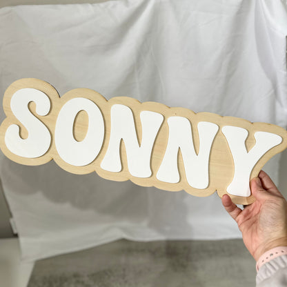 Double-Layered Retro Name Sign | Large