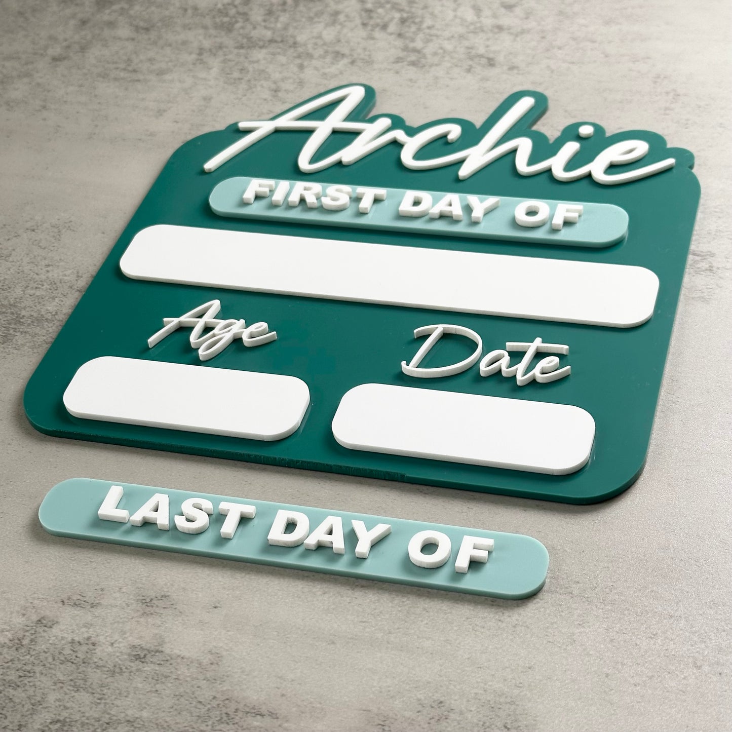 Acrylic School Board | With Age & Date