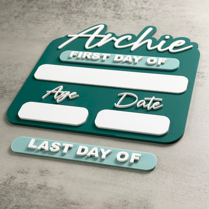 Acrylic School Board | With Age & Date