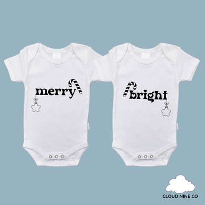 Merry and Bright | Twin Onesies