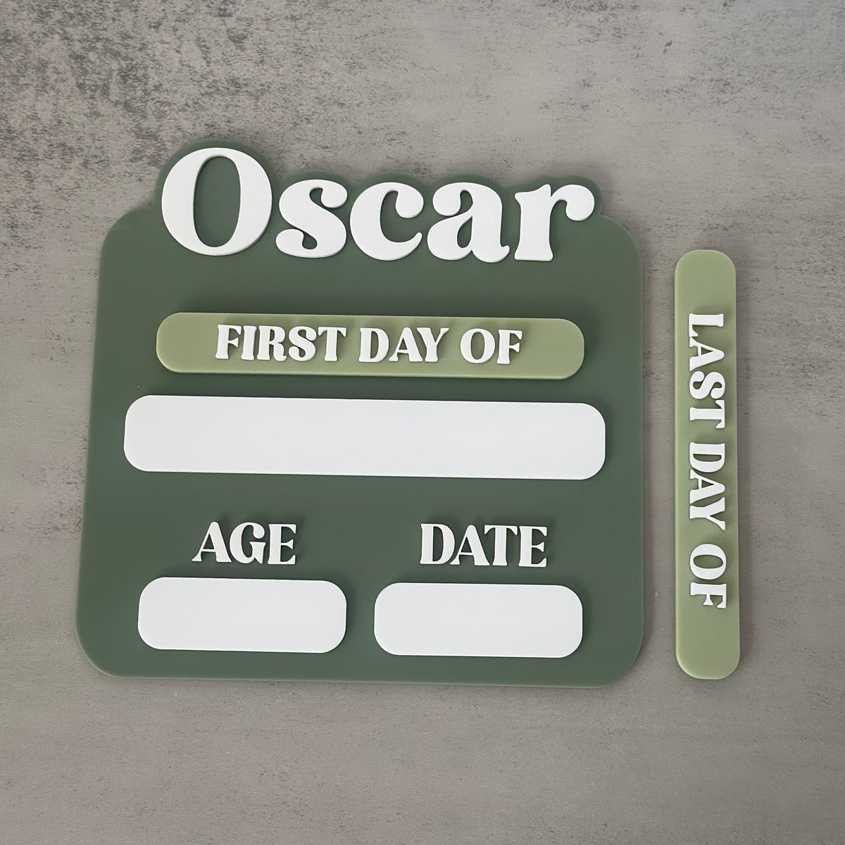 Acrylic School Board | With Age & Date