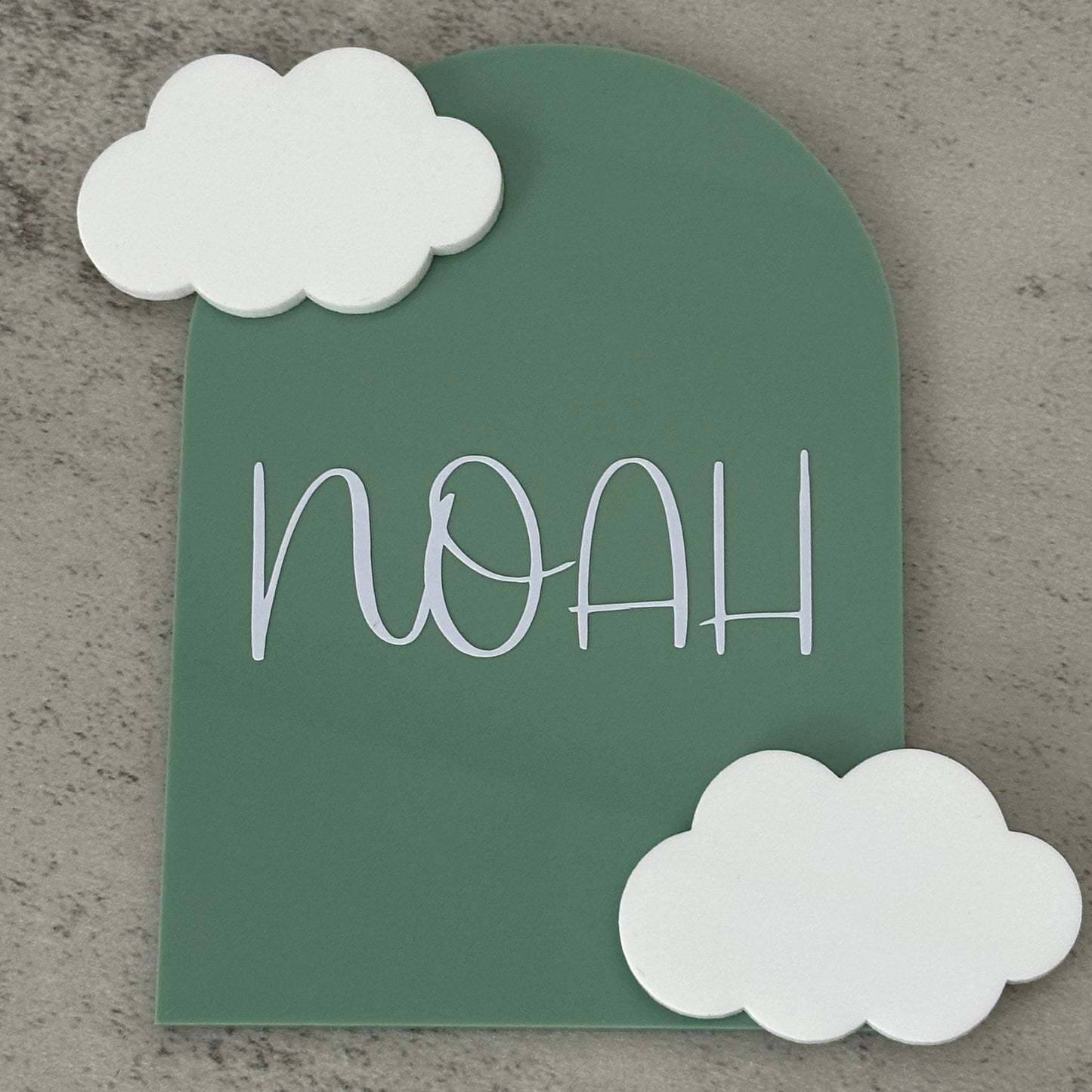 Arch Name Sign with 3D Clouds