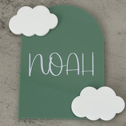 Arch Name Sign with 3D Clouds