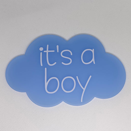 'It's A Boy!' / 'It's A Girl!' | Frosted Acrylic Announcement Cloud (SALE)