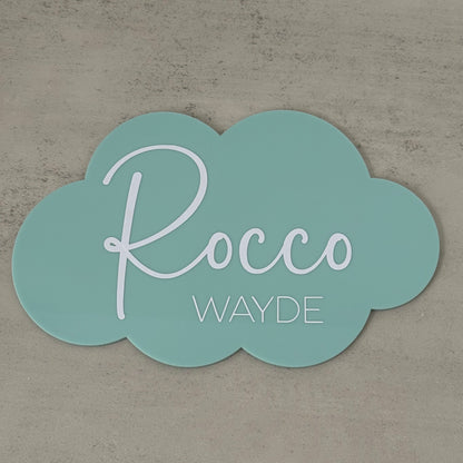 Cloud-Shaped Name Announcement Plaque