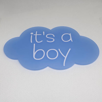 'It's A Boy!' / 'It's A Girl!' | Frosted Acrylic Announcement Cloud (SALE)
