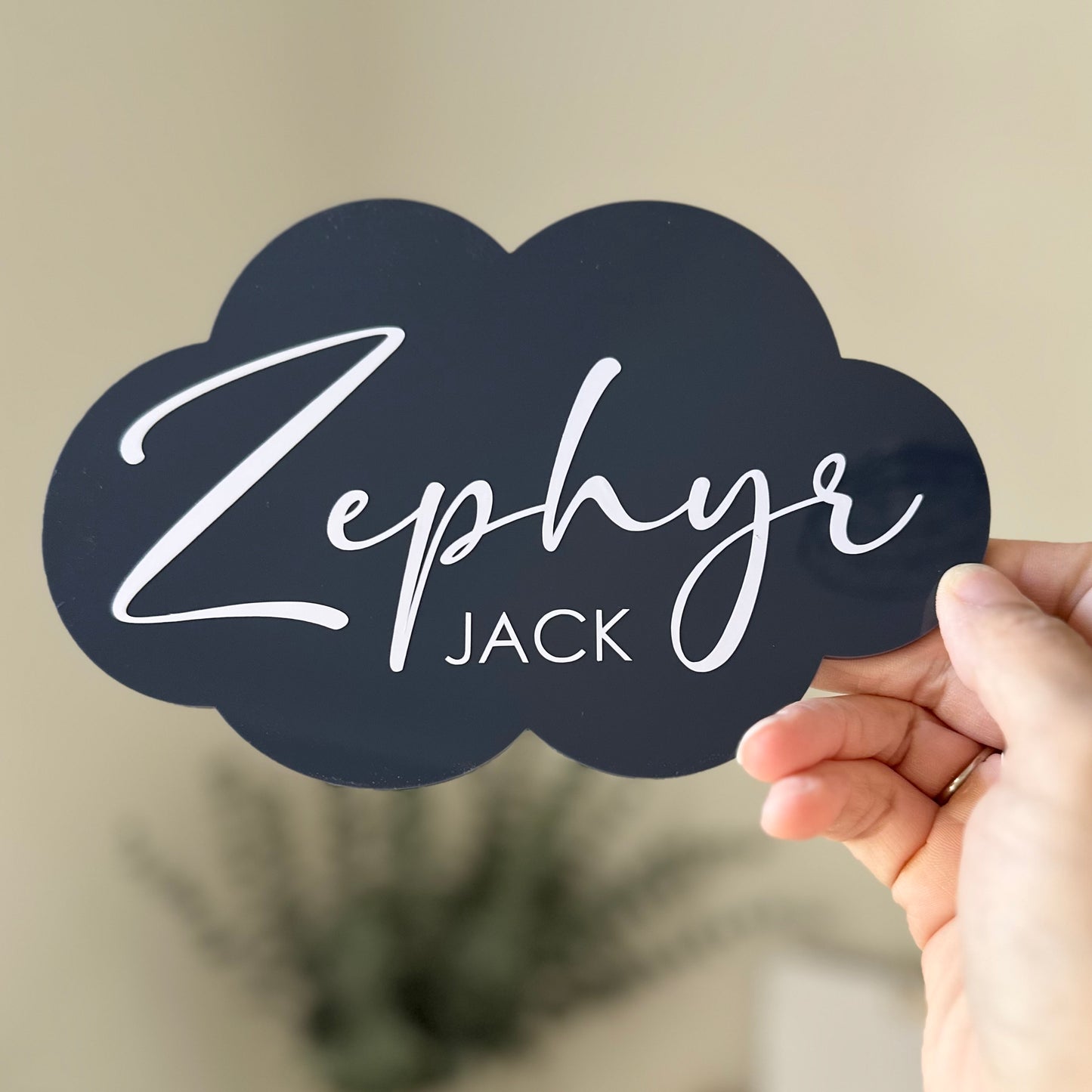 Cloud-Shaped Name Announcement Plaque
