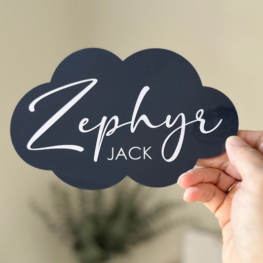 Cloud-Shaped Name Announcement Plaque