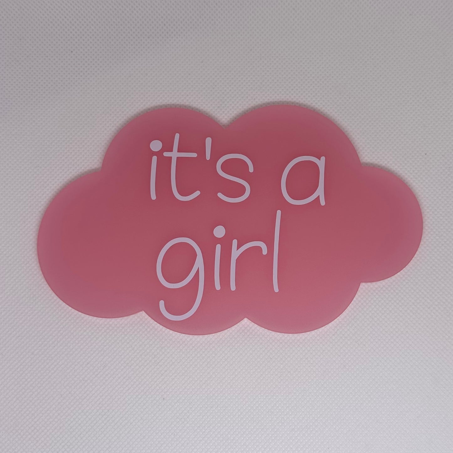 'It's A Boy!' / 'It's A Girl!' | Frosted Acrylic Announcement Cloud (SALE)
