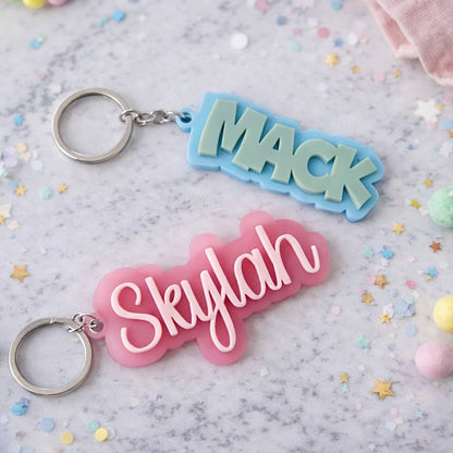 Personalised Bag Tag | Double Layered Name Keyrings