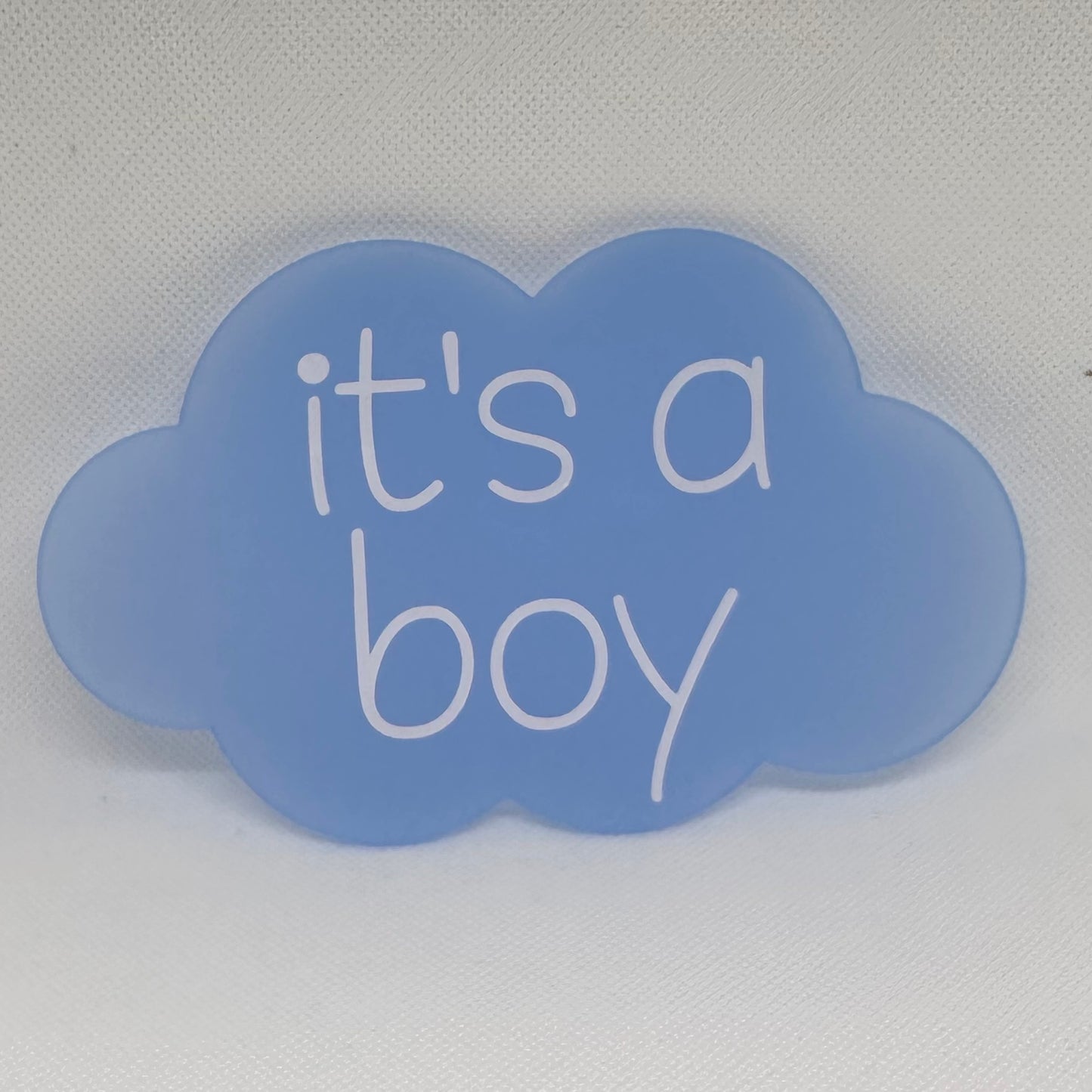 'It's A Boy!' / 'It's A Girl!' | Frosted Acrylic Announcement Cloud (SALE)