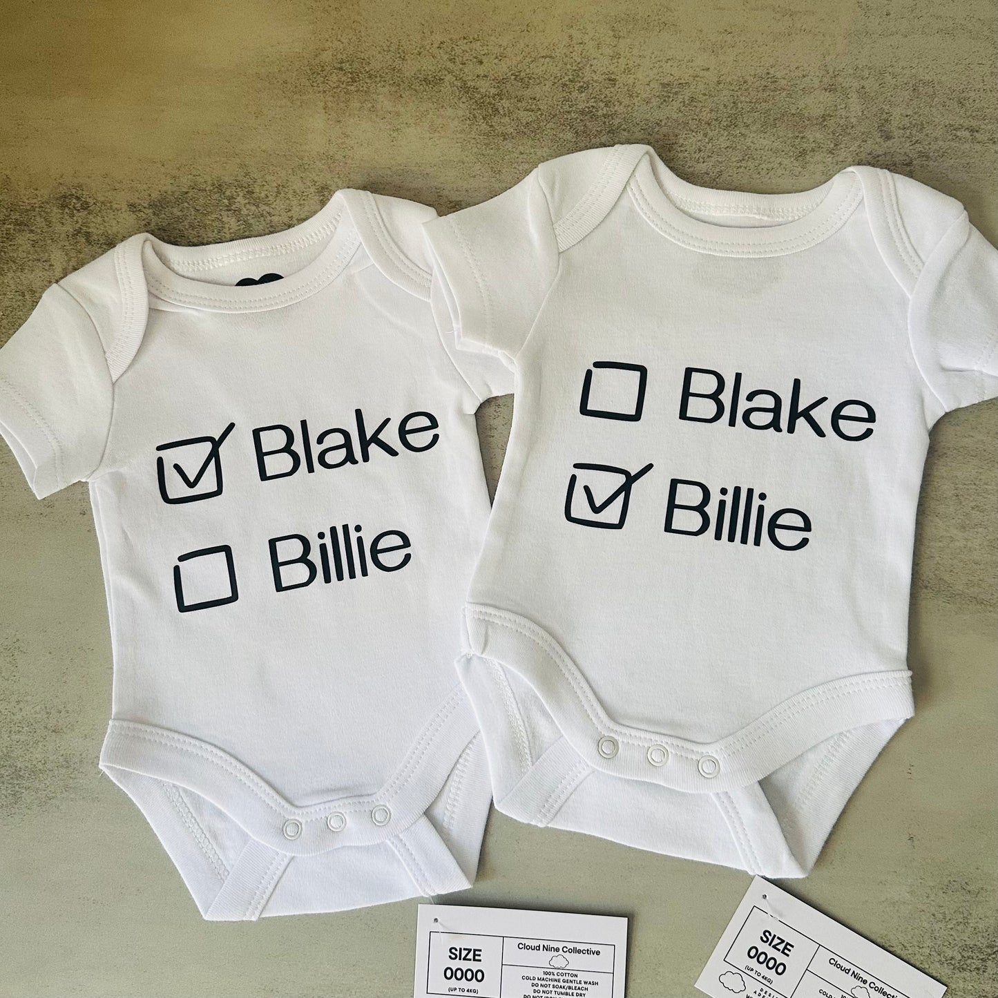 Name Check Box/Tick Box | Matching Twin Set