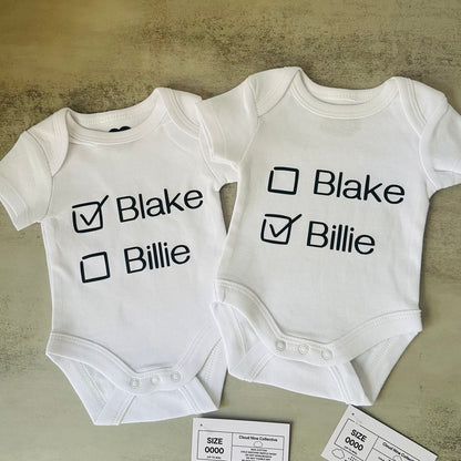 Name Check Box/Tick Box | Matching Twin Set