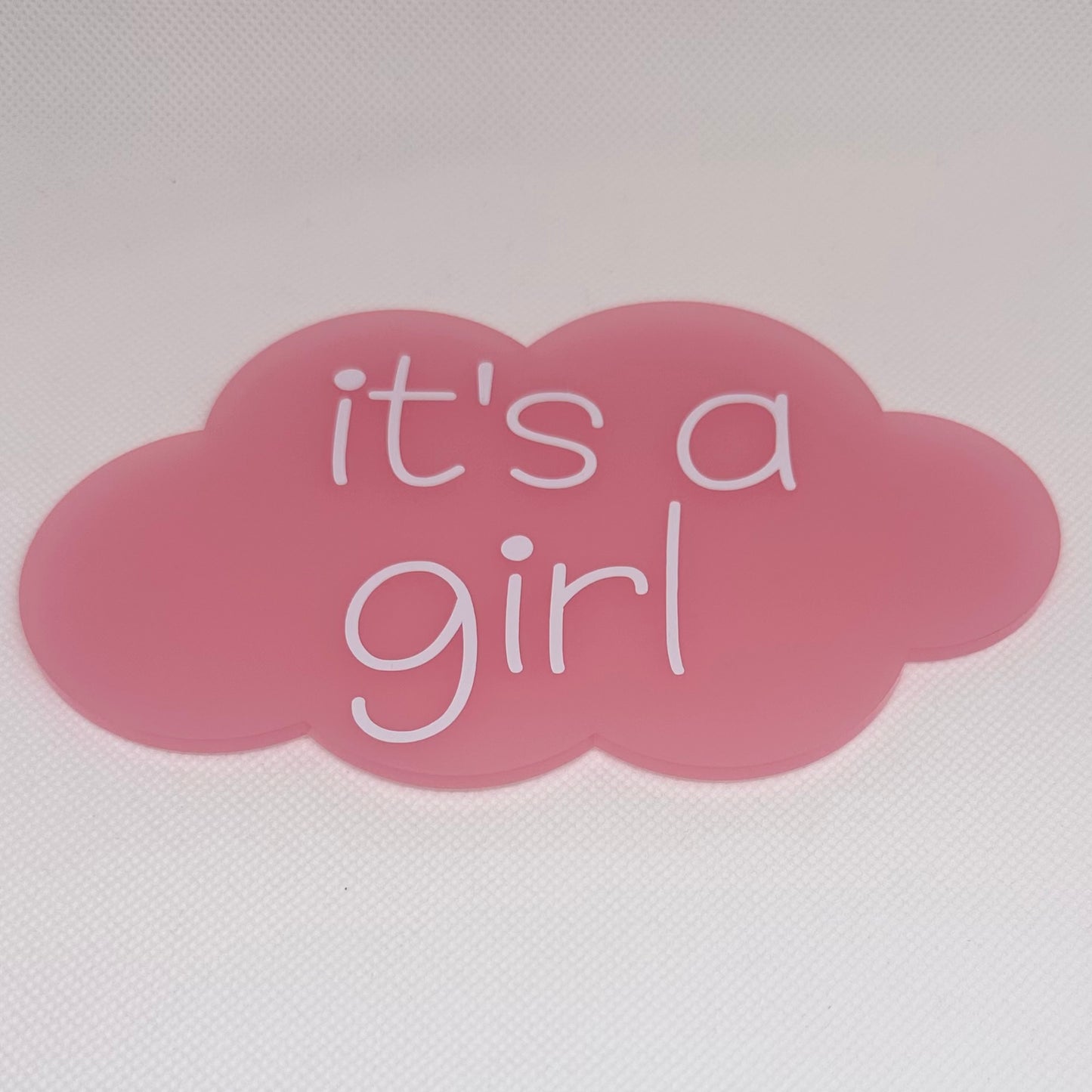 'It's A Boy!' / 'It's A Girl!' | Frosted Acrylic Announcement Cloud (SALE)