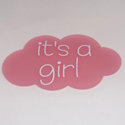'It's A Boy!' / 'It's A Girl!' | Frosted Acrylic Announcement Cloud (SALE)