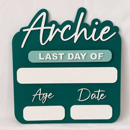 Acrylic School Board | With Age & Date