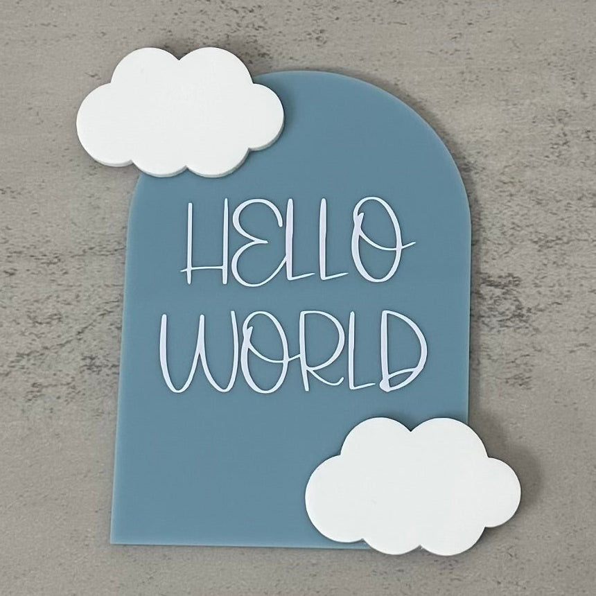 Arch Name Sign with 3D Clouds