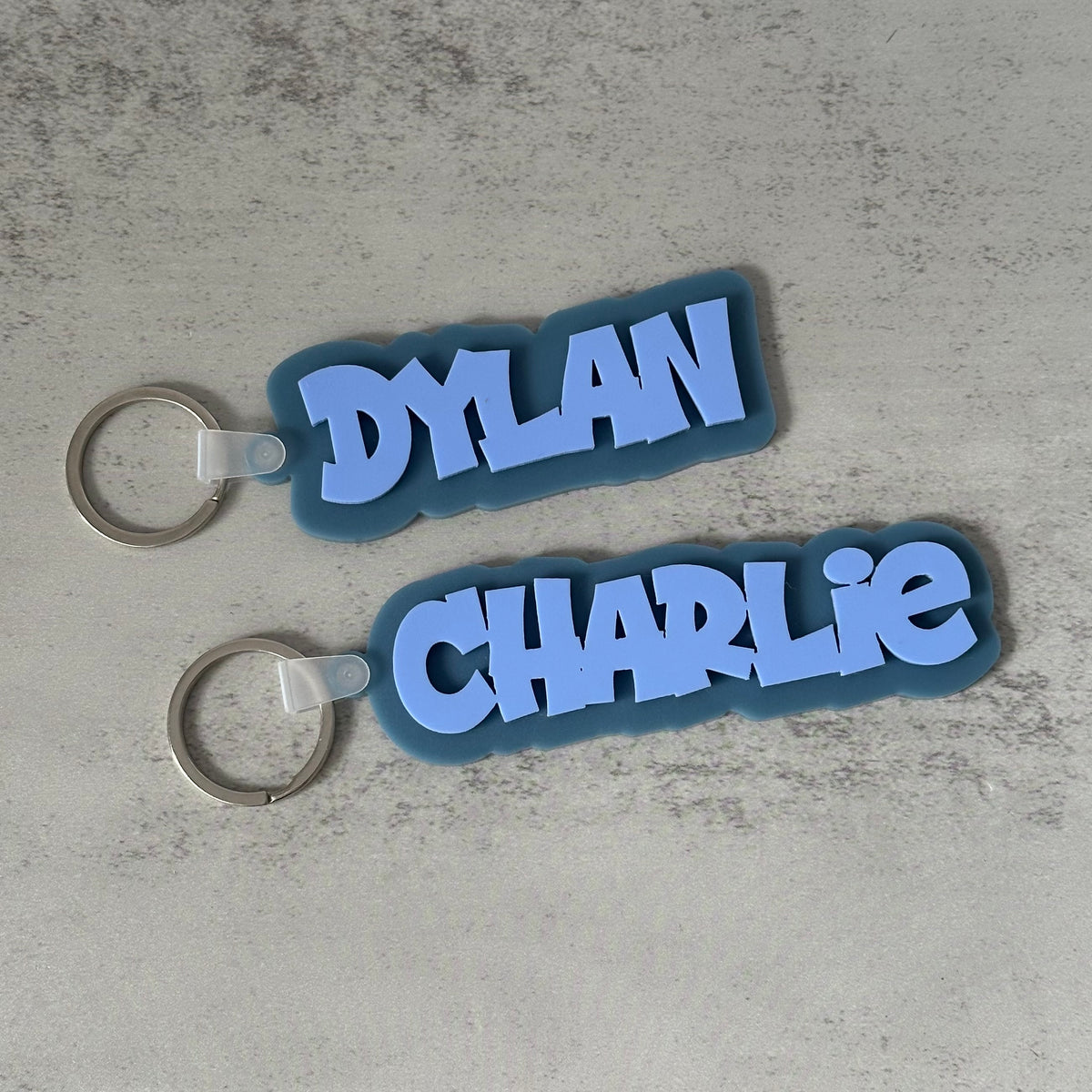 Personalised Bag Tag | Double Layered Name Keyrings