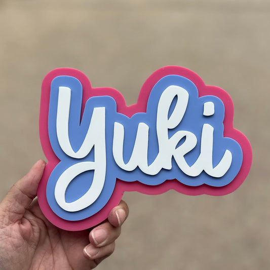 Triple-Layered Acrylic Name Sign | 20cm (Small) or 30cm (Large)
