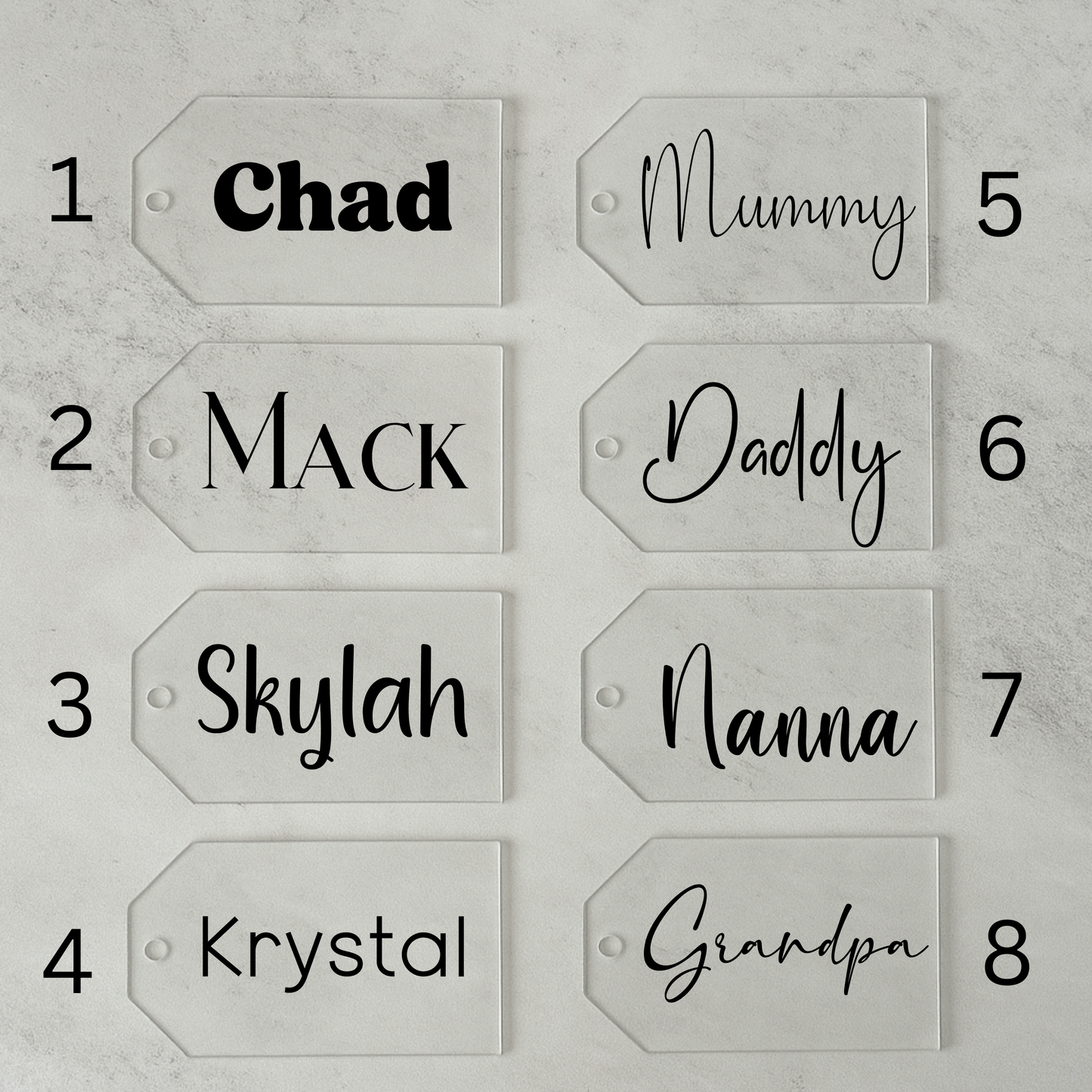 Personalised Reusable Acrylic Gift Tags