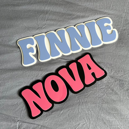 Double-Layered Retro Name Sign | Large