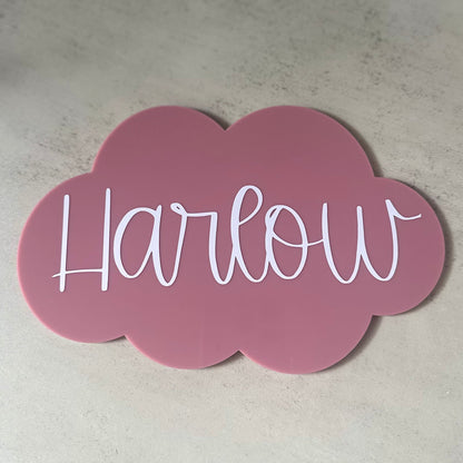 Cloud-Shaped Custom Name Plaque
