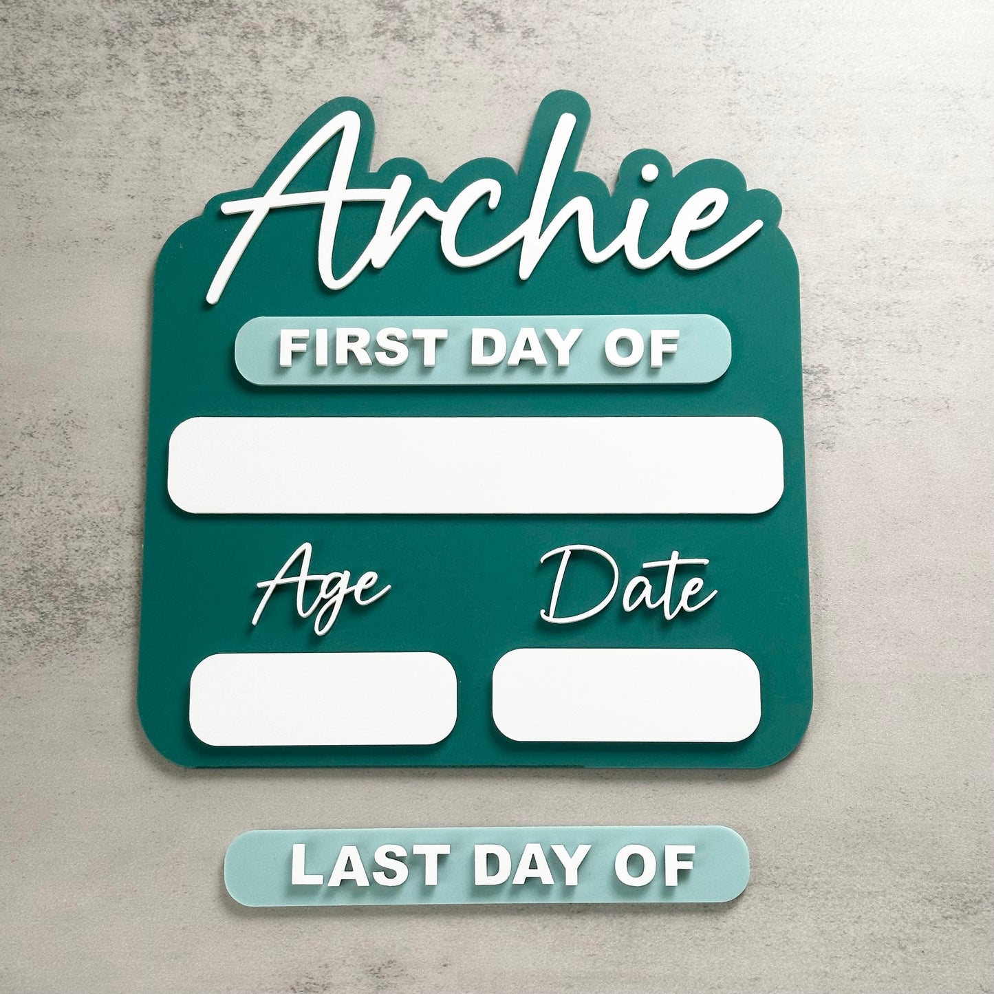 Acrylic School Board | With Age & Date