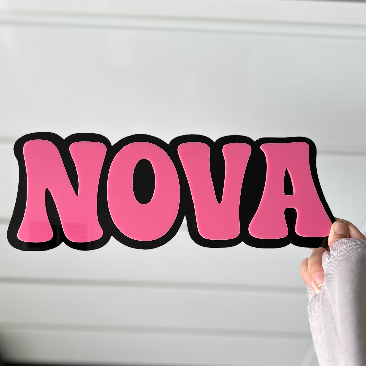 Double-Layered Retro Name Sign | Large